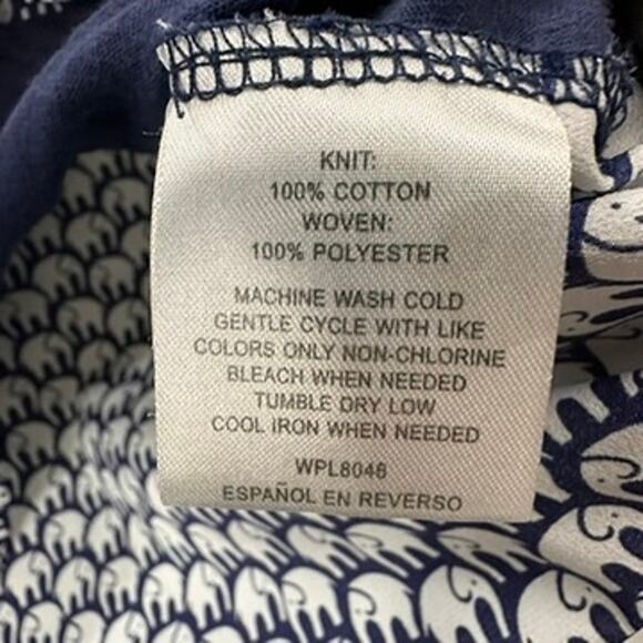 Maison Jules Medium Blue Elephant Blouse Casual Fun Animals Lightweight - Picture 6 of 9